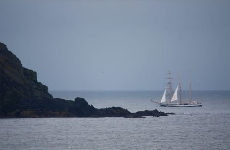 The Polish barquentine Pogoria at Sumburgh Head on Wednesday morning - Photo: Ronnie Robertson