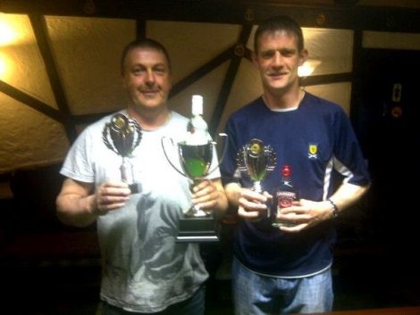 Stephen Leask and Robert Setrice with their silverware