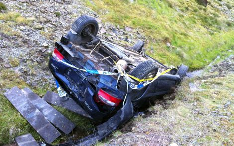 The Citroën Saxo was extensively damaged - Photo: Shetland News