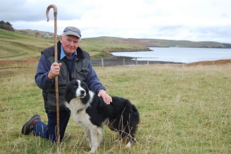Andrew Nicolson reunited with Fleck. Pic. Shetland News