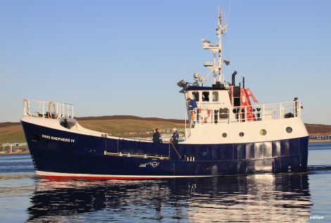 The Fair Isle ferry Good Shepherd in Lerwick this week after her refit at the Malakoff. Pic. Valian