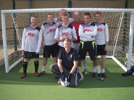 2011 six-a-side winners Leave Our Arselona (LOA). From left: Donald Willmore, Ben Fulton, Tommy Walterson, Gary Burns, Duncan Fraser, George Ritchie, Alan Page, Ally Graham (goalkeeper kneeling down)