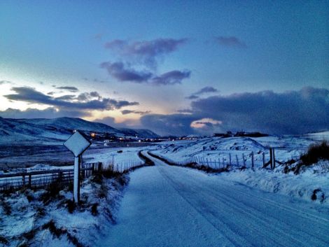 A snowy Tingwall valley on Wednesday morning - Photo: Courtesy of Promote Shetland