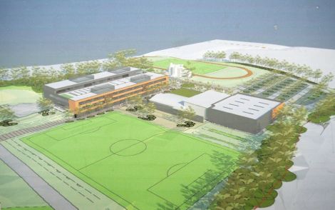 An artist's impression of Eastwood High School, East Renfrewshire, which the SIC says best reflects the needs of Lerwick and Shetland. Photo Eastwood High School