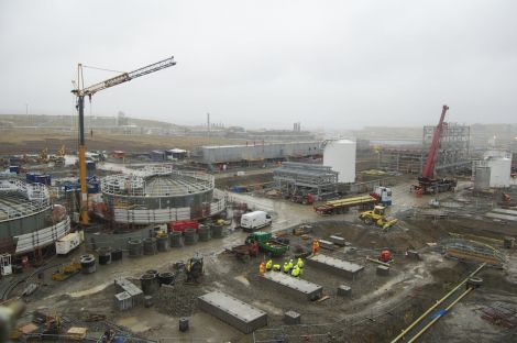 The Total gas plant construction site in April. Photo ShetNews