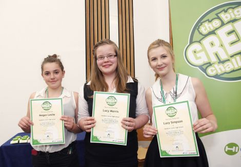 The Sandwick debating team are (from left to right): Megan Leslie, Lucy Morris and Lucy Simpson - Photo: Tina Norris/HIE