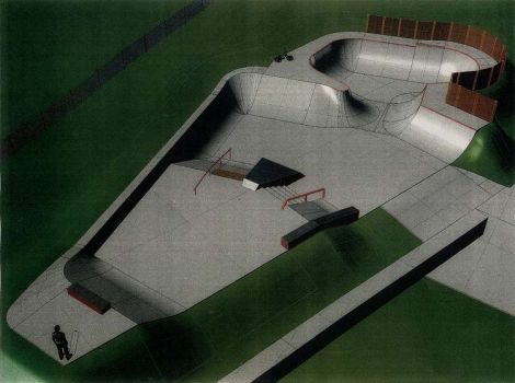 The design of the new Lerwick skatepark to be built next to the coastguard station at The Knab.