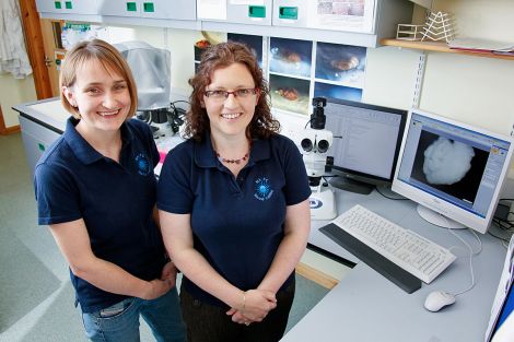 Dr Beth Leslie (left) and Dr Chevonne Angus - Photo: NAFC Marine Centre