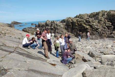 Geologist Allen Fraser leads a course in the south mainland. Photo Rick Barton