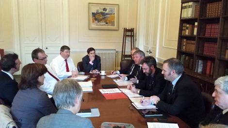 Our Islands - Our Future council leaders meeting with economic minister to the treasury Nicky Morgan MP (second from left) in Dover House, on Monday - Photo: James Stewart 