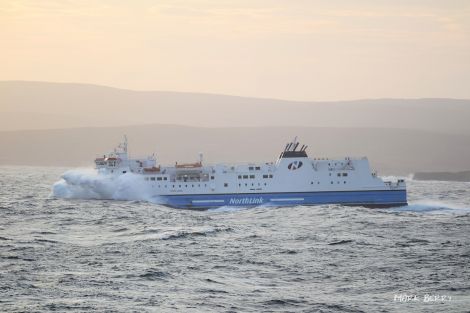 Hjaltland leaving Lerwick in rough seas earlier this month - Photo: Mark Berry