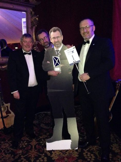 Will the real Steven Heddle please stand up! Our three islands council leaders (plus doppelgänger) after receiving their award in Edinburgh on Thursday night.