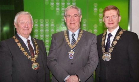 Council convener Malcolm Bell (right) with the Scottish Provosts' Association newly appointed president Graham Garvie,convener of the Scottish Borders Council (centre) and association's secretary Tom Kerr, provost of West Lothian Council.