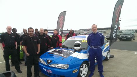 Shetland racing driver Kristian Leith dons Alfa Romeo colours for the first time at Silverstone.