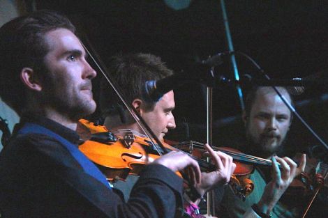 Nordic Fiddlers Bloc are Olav Luksengard Melva (Norway) Anders Hall (Sweden) and Shetland’s very own Kevin Henderson.