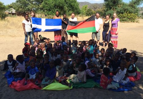 Malawi/Shetland flags exchange - Photo: Team Malawi