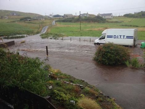 Flooding is also affecting Sandwick - Photo: Shane Smith