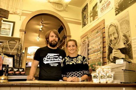Magnus Johnston and Nicola Duthie have taken over the Shetland Fudge Company business. Photo: Shetnews/Neil Riddell