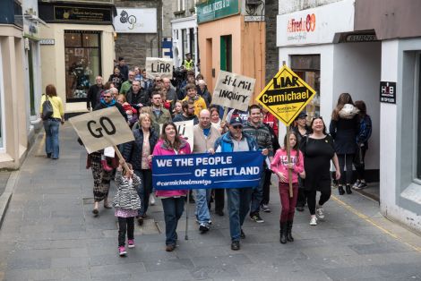 A further demonstration is planned in Lerwick this Saturday. Photo: Shetnews