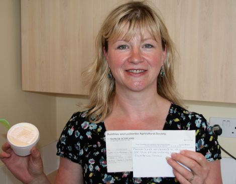 'Chuffed to bits' - Caroline Henderson with her award winning ice cream - Photo: Chris Cope/ShetNews