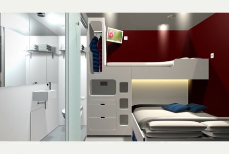 An example of the interior of a Snoozebox room.