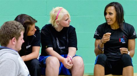 Dame Kelly Holmes (right) is an inspiration to young athletes throughout the country through her charity the Dame Kelly Holmes Trust.