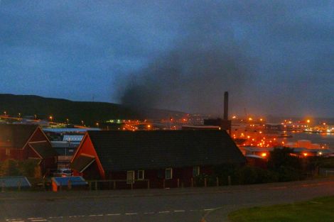Smoke coming form the Rove Head landfill site could be seen overnight - Photo: Rachel Xone