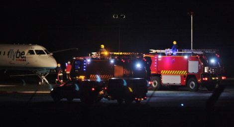 A Loganair flight from Aberdeen sparked a full emergency at Sumburgh Airport when it landed on one engine on 23 December 2015 - Photo: Ronnie Robertson
