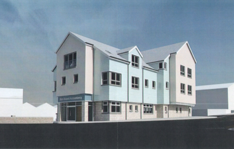 An architect's drawing of the proposed Grantfield development.