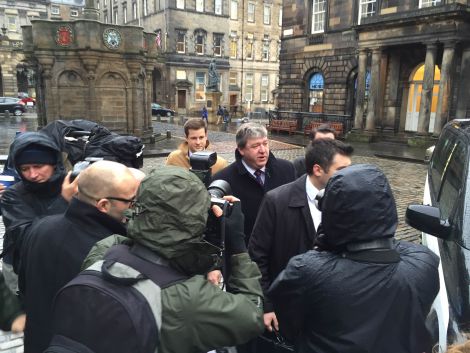 Alistair Carmichael outside the Court of Session in Edinburgh last December where he won his case but was told he had to pay his own legal costs.