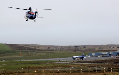 Flights in and out of Scatsta Airport are down 47 per cent since the autumn. Photo: Shetnews/Hans J. Marter