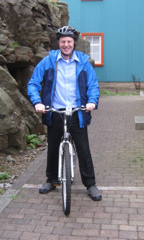 Ready for Thursday's Car Free Day: SIC transport officer Peter Mogridge.