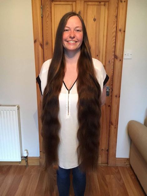 Hayley Leask's hair is an incredible 45 inches long.