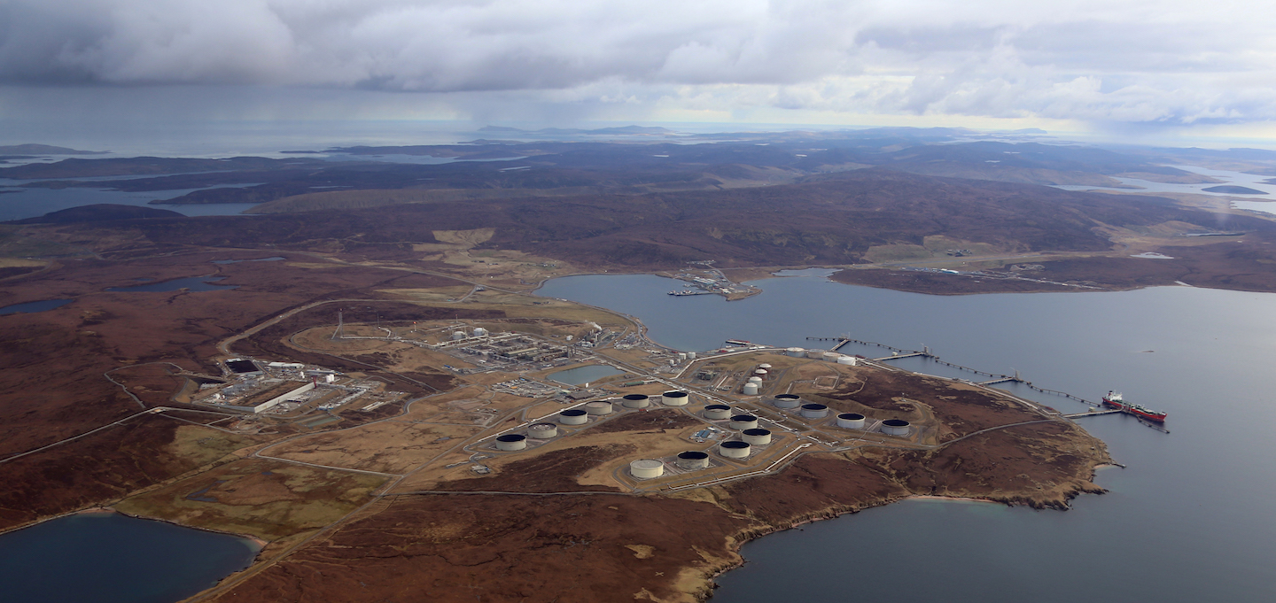 Sullom Voe oil terminal's power plant breached sulphur dioxide levels in late 2015. Photo courtesy of BP