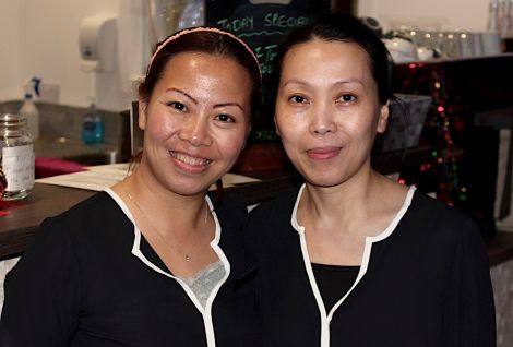 Staff member Sophie Wang (left) and owner Natalie Ho of Teamore - Photo: Chris Cope/ Shetland News