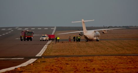 The Dornier 328 came off the runway at around 3.25pm - Photo: Ronnie Robertson