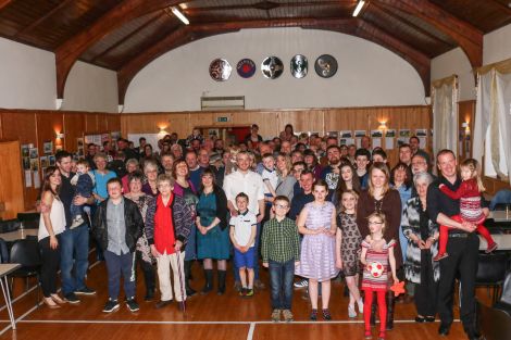 Around 140 people attended the celebrations in the Fetlar hall - Photo: Charlie Inkster