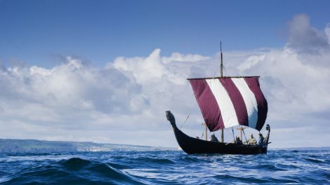The Ardglass Vikings are sailing into Haroldswick on 2 September. Photo: Ardglass Viking Association