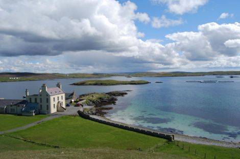 Burrastow House enjoys fine views over the sea on Shetland's westside.