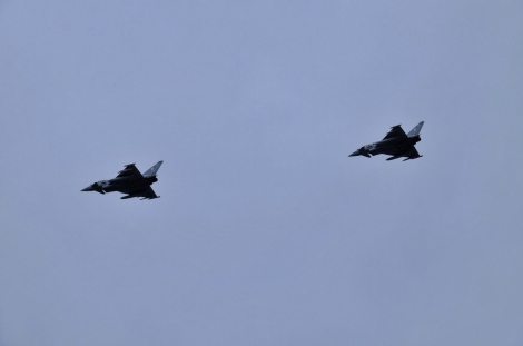 The two RAF jets as they swooped over Lerwick. Photo: SIC