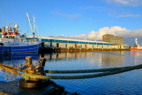 The new Scalloway fish market. Supporting Shetland's indigenous industries is a key part of the council's economic development remit. Photo: Shetland Islands Council.