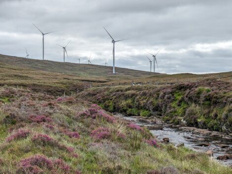 Wind turbines in the scottish highlands.